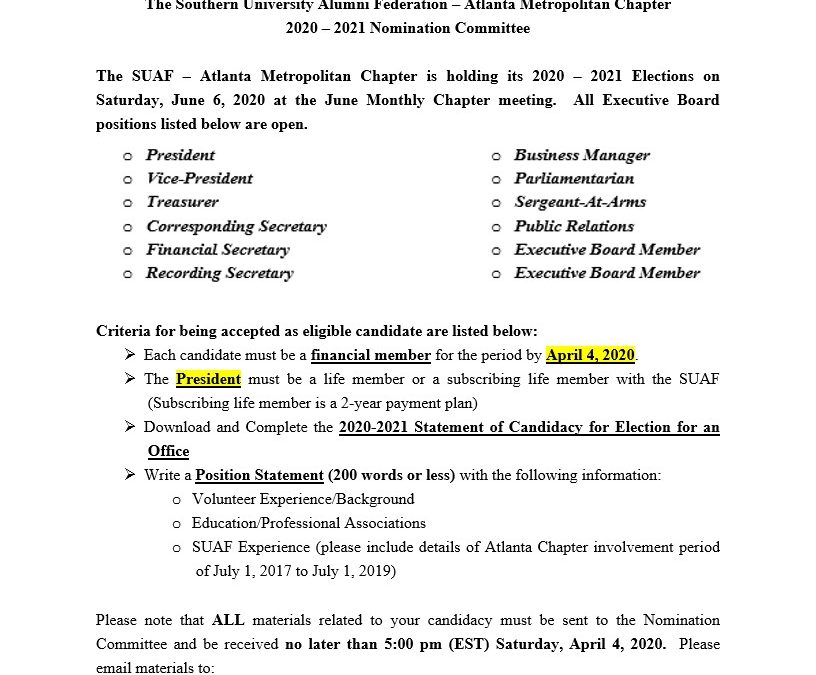 2020 Statement of Candidacy